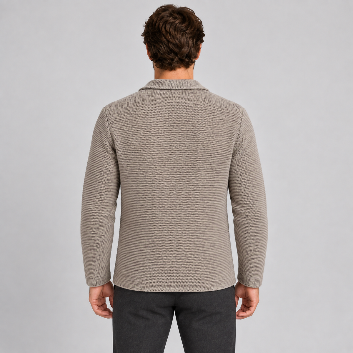 CARDIGAN LANA GIACCA UOMO LAVORATA A MAGLIA 100% MADE IN ITALY