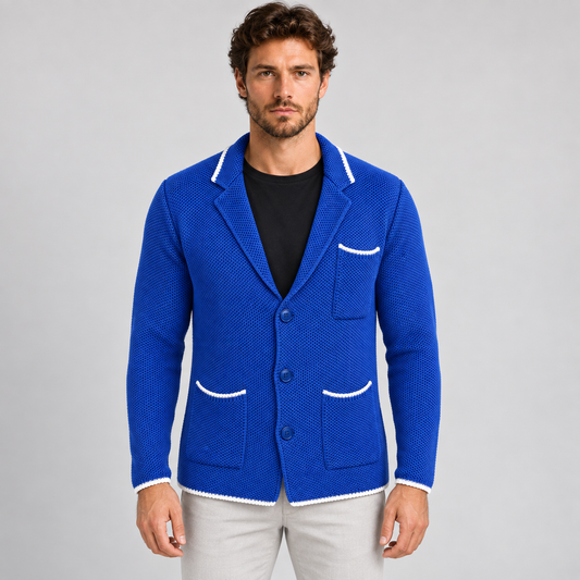 CARDIGAN UOMO 100% COTONE LAVORAZIONE NIDO D'APE DOPPIO PETTO SARTORIALE 100% MADE IN ITALY