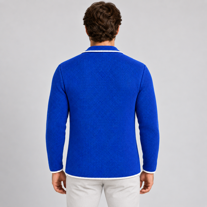 CARDIGAN UOMO 100% COTONE LAVORAZIONE NIDO D'APE DOPPIO PETTO SARTORIALE 100% MADE IN ITALY