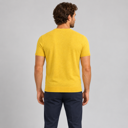 GIROCOLLO UOMO MAGLIA MAGLIERIA COTONE MANICA CORTA MAGLIETTA  MADE IN ITALY