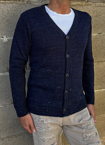 GIACCA UOMO CARDIGAN SARTORIALE LANA CON SCOLLO A V 100% MADE IN ITALY