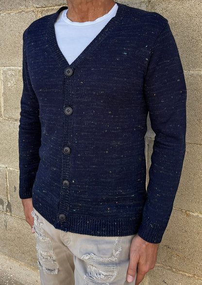GIACCA UOMO CARDIGAN SARTORIALE LANA CON SCOLLO A V 100% MADE IN ITALY