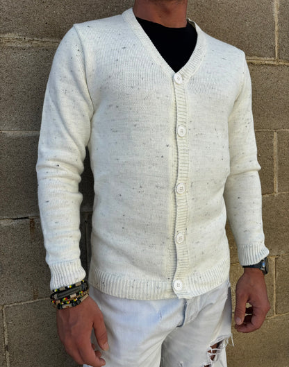 GIACCA UOMO CARDIGAN SARTORIALE LANA CON SCOLLO A V 100% MADE IN ITALY