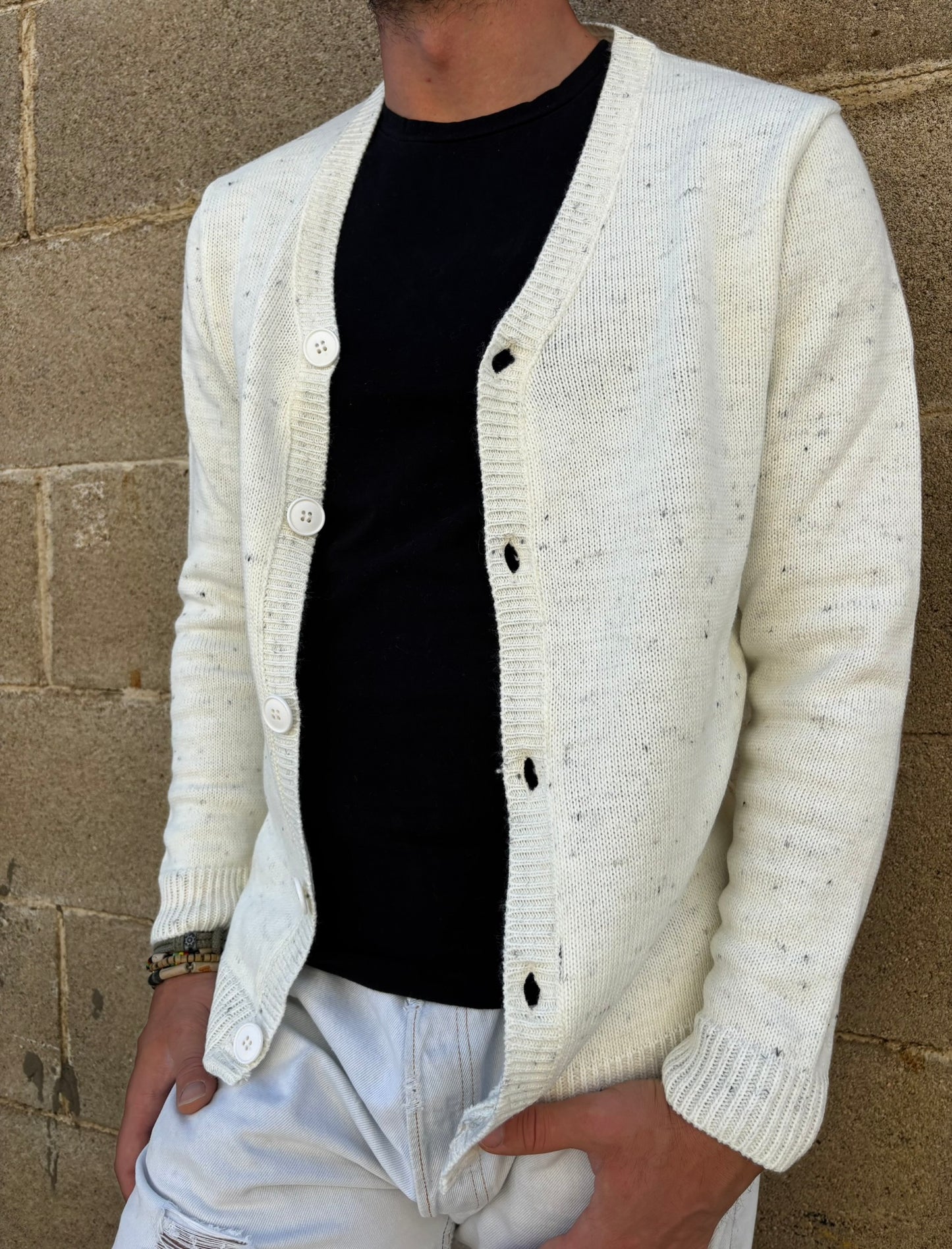 GIACCA UOMO CARDIGAN SARTORIALE LANA CON SCOLLO A V 100% MADE IN ITALY
