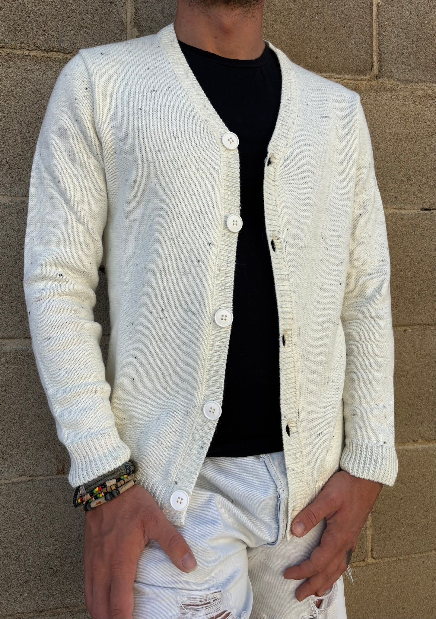 GIACCA UOMO CARDIGAN SARTORIALE LANA CON SCOLLO A V 100% MADE IN ITALY