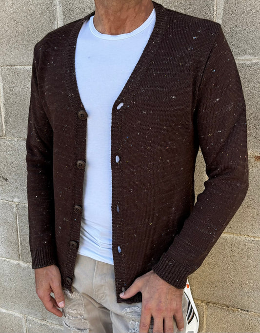 GIACCA UOMO CARDIGAN SARTORIALE LANA CON SCOLLO A V 100% MADE IN ITALY