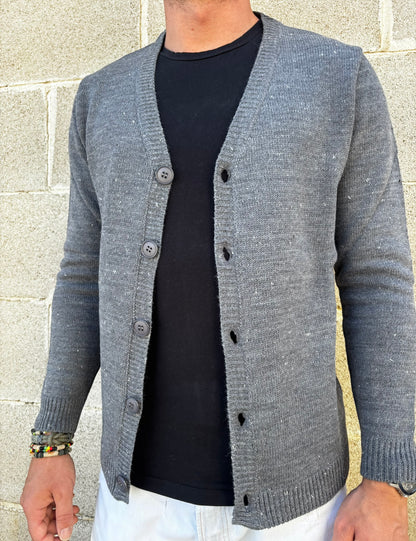 GIACCA UOMO CARDIGAN SARTORIALE LANA CON SCOLLO A V 100% MADE IN ITALY