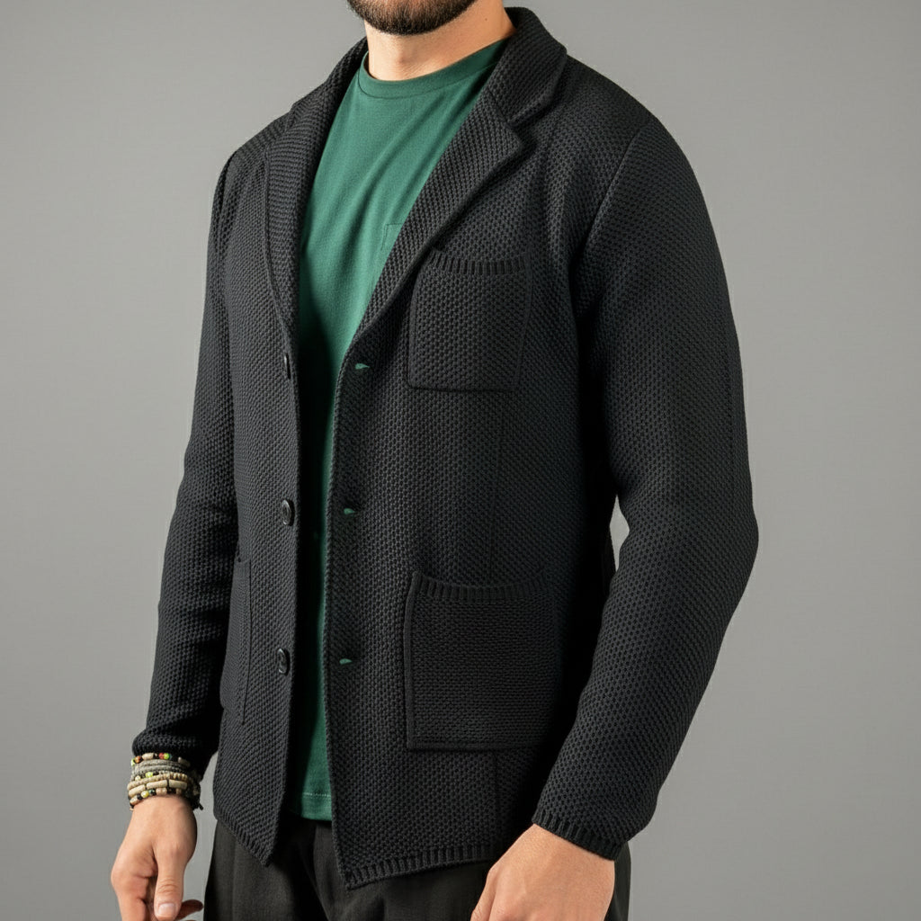 GIACCA CARDIGAN UOMO A NIDO D'APE - 100% COTONE - MADE IN ITALY