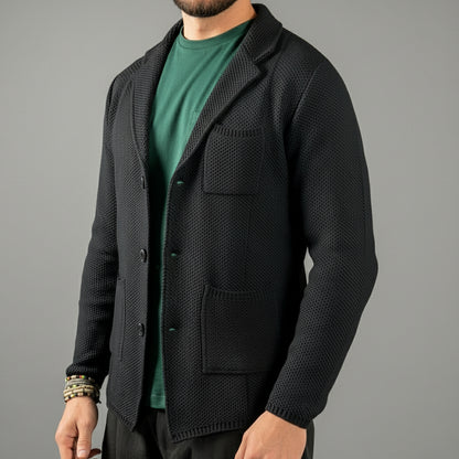GIACCA CARDIGAN UOMO A NIDO D'APE - 100% COTONE - MADE IN ITALY