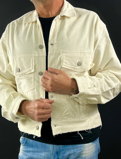 GIACCA UOMO VELLUTO COSTE COTONE GIUBBINO SPORTIVO LEGGERO CAMICIA MADE IN ITALY