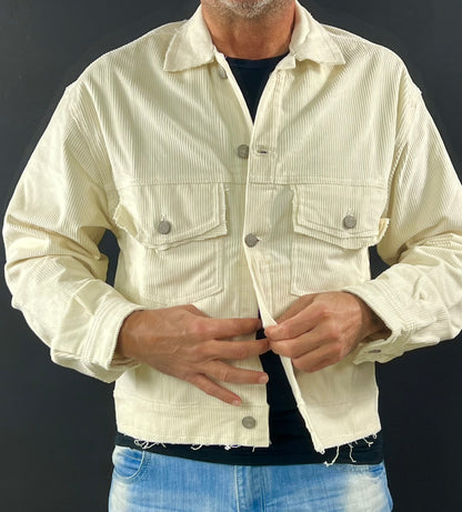 GIACCA UOMO VELLUTO COSTE COTONE GIUBBINO SPORTIVO LEGGERO CAMICIA MADE IN ITALY