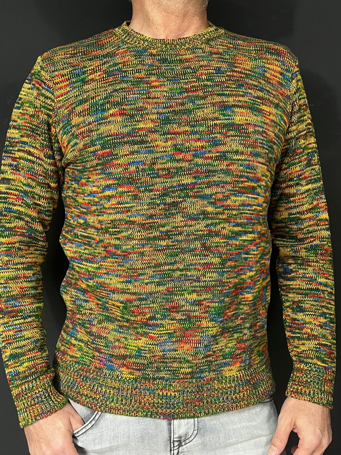 Maglioncino Uomo Girocollo Misto Lana Maglia Rasata Morbida 100% Made in Italy