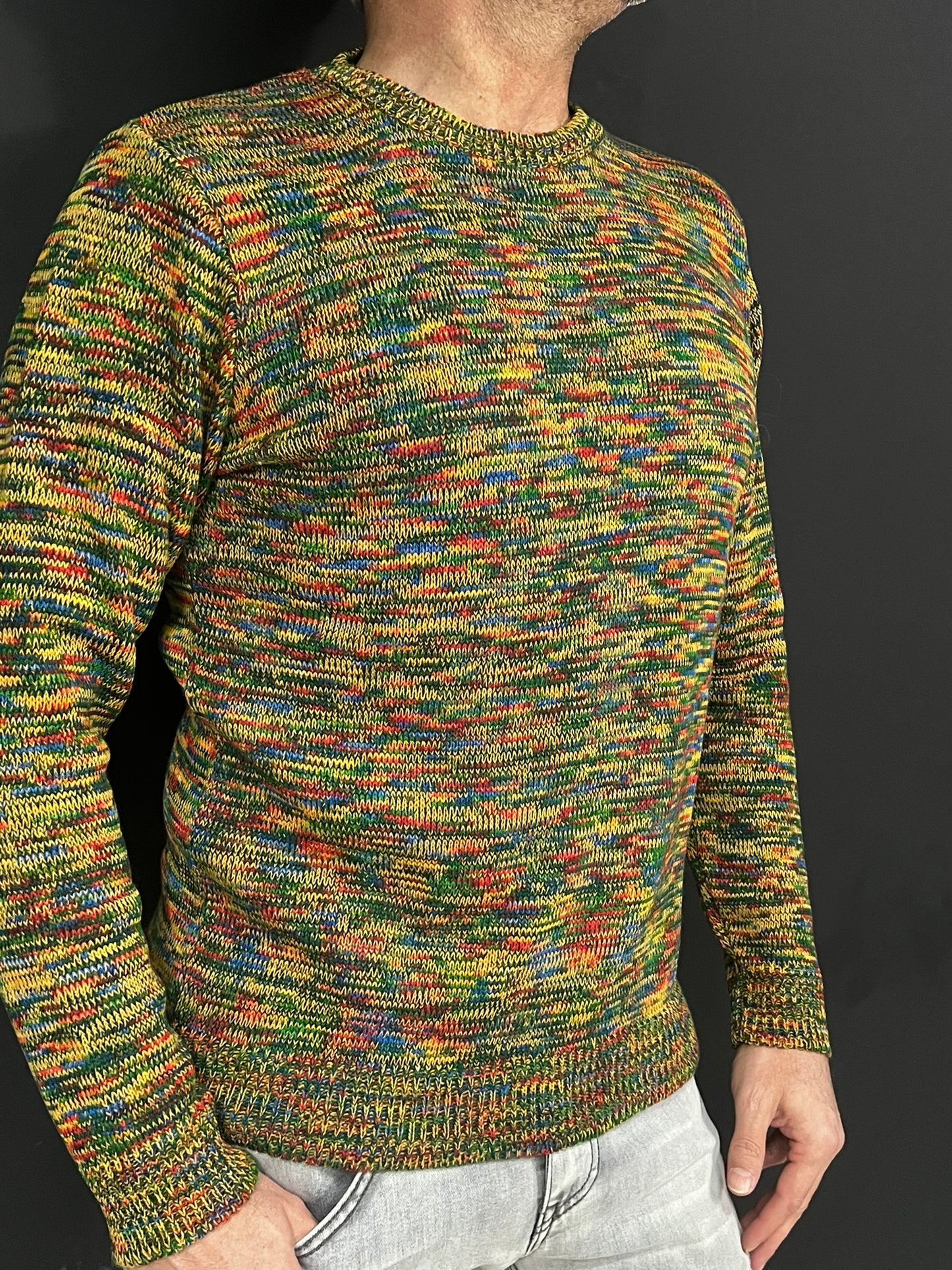 Maglioncino Uomo Girocollo Misto Lana Maglia Rasata Morbida 100% Made in Italy