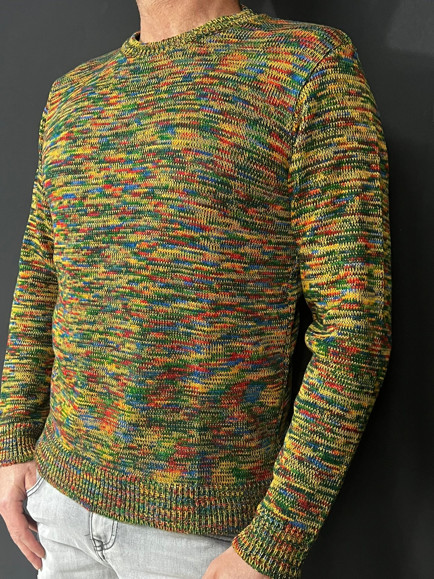 Maglioncino Uomo Girocollo Misto Lana Maglia Rasata Morbida 100% Made in Italy