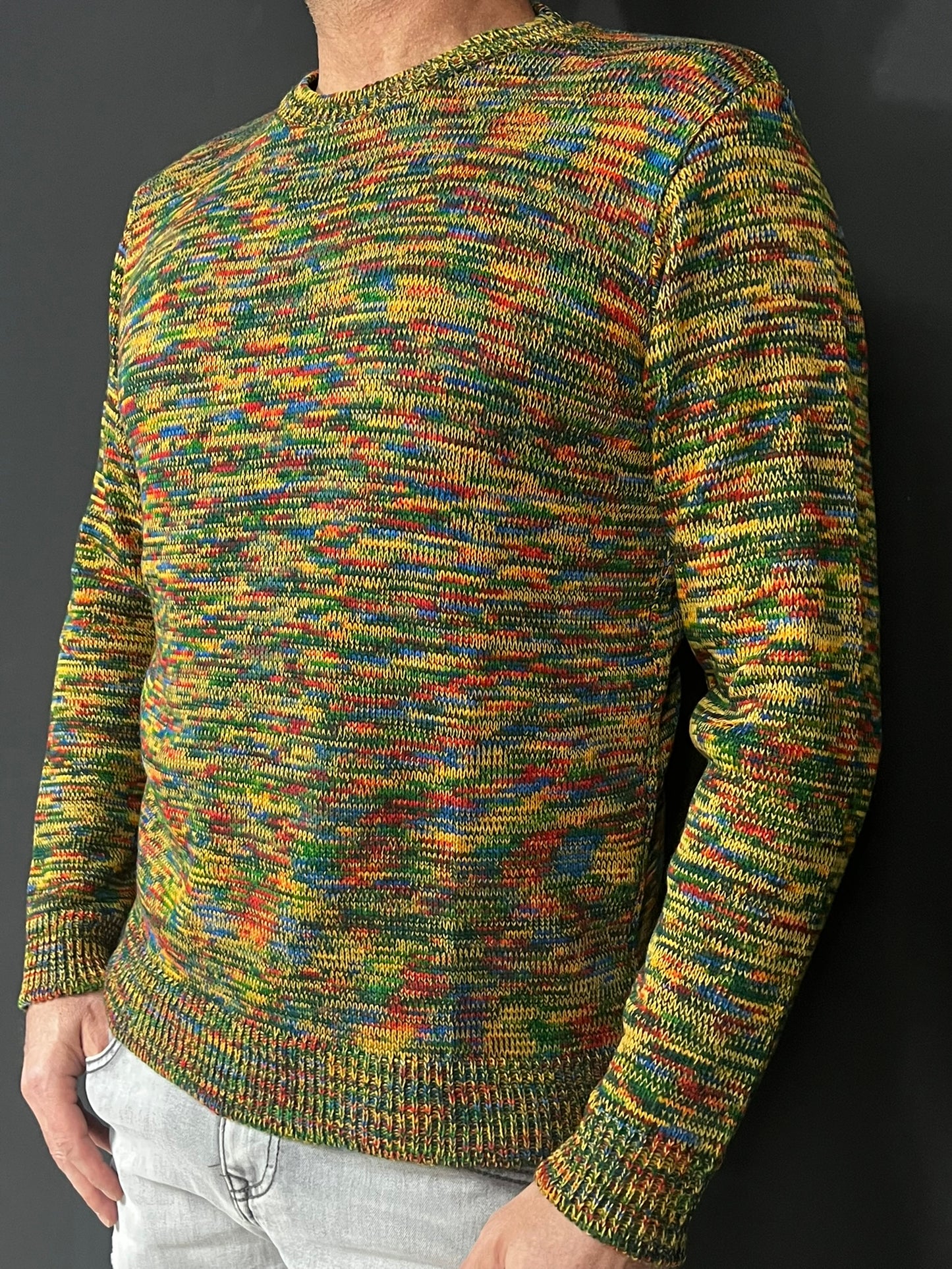 Maglioncino Uomo Girocollo Misto Lana Maglia Rasata Morbida 100% Made in Italy