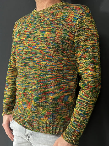 Maglioncino Uomo Girocollo Misto Lana Maglia Rasata Morbida 100% Made in Italy
