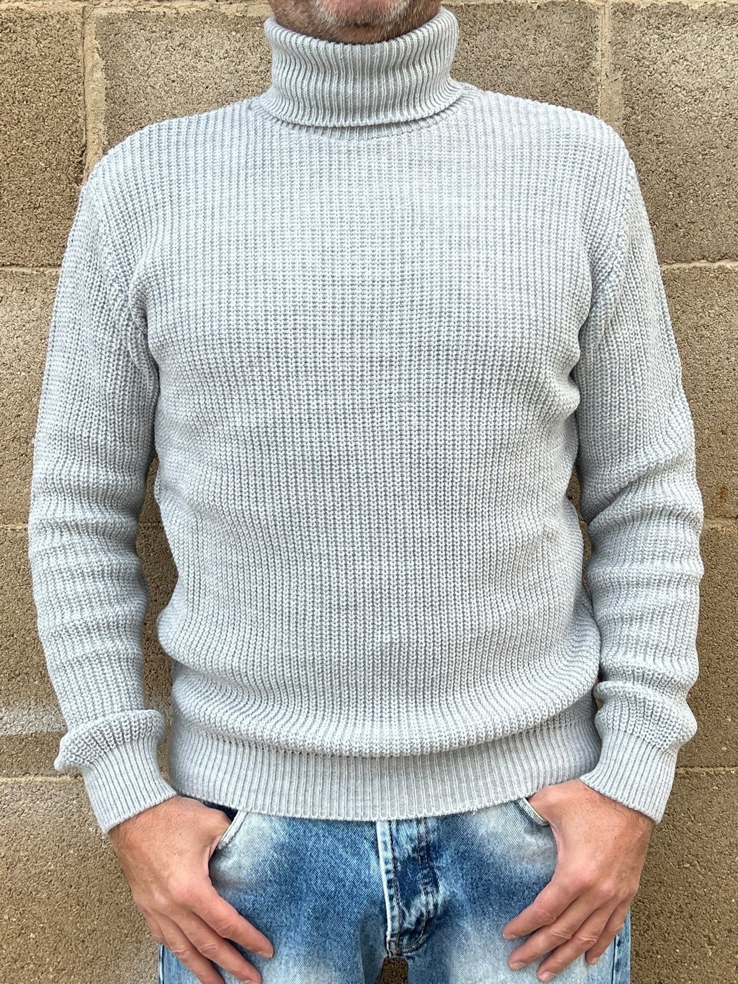 DOLCEVITA MAGLIONE UOMO MISTO LANA COLLO ALTO MAGLIONCINO 100% MADE IN ITALY