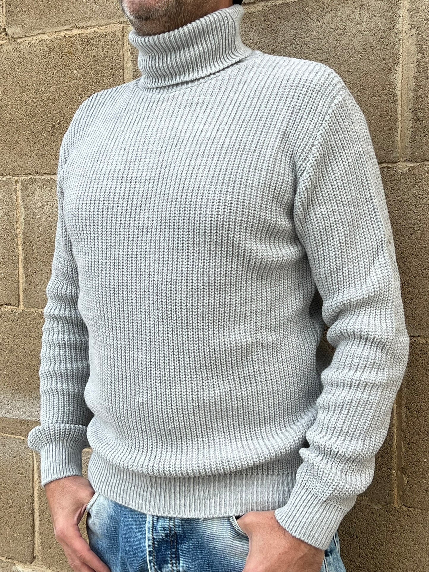DOLCEVITA MAGLIONE UOMO MISTO LANA COLLO ALTO MAGLIONCINO 100% MADE IN ITALY