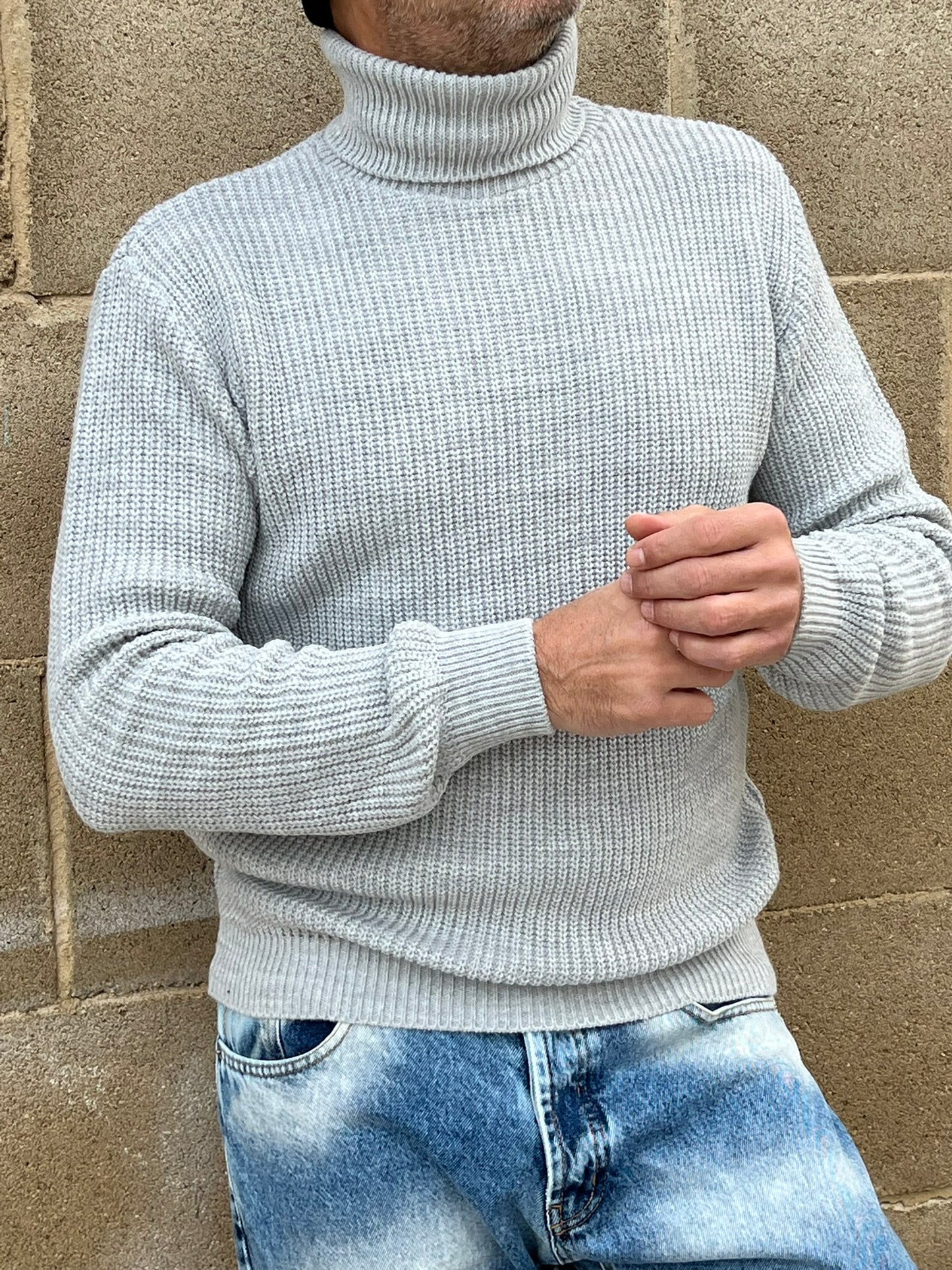 DOLCEVITA MAGLIONE UOMO MISTO LANA COLLO ALTO MAGLIONCINO 100% MADE IN ITALY