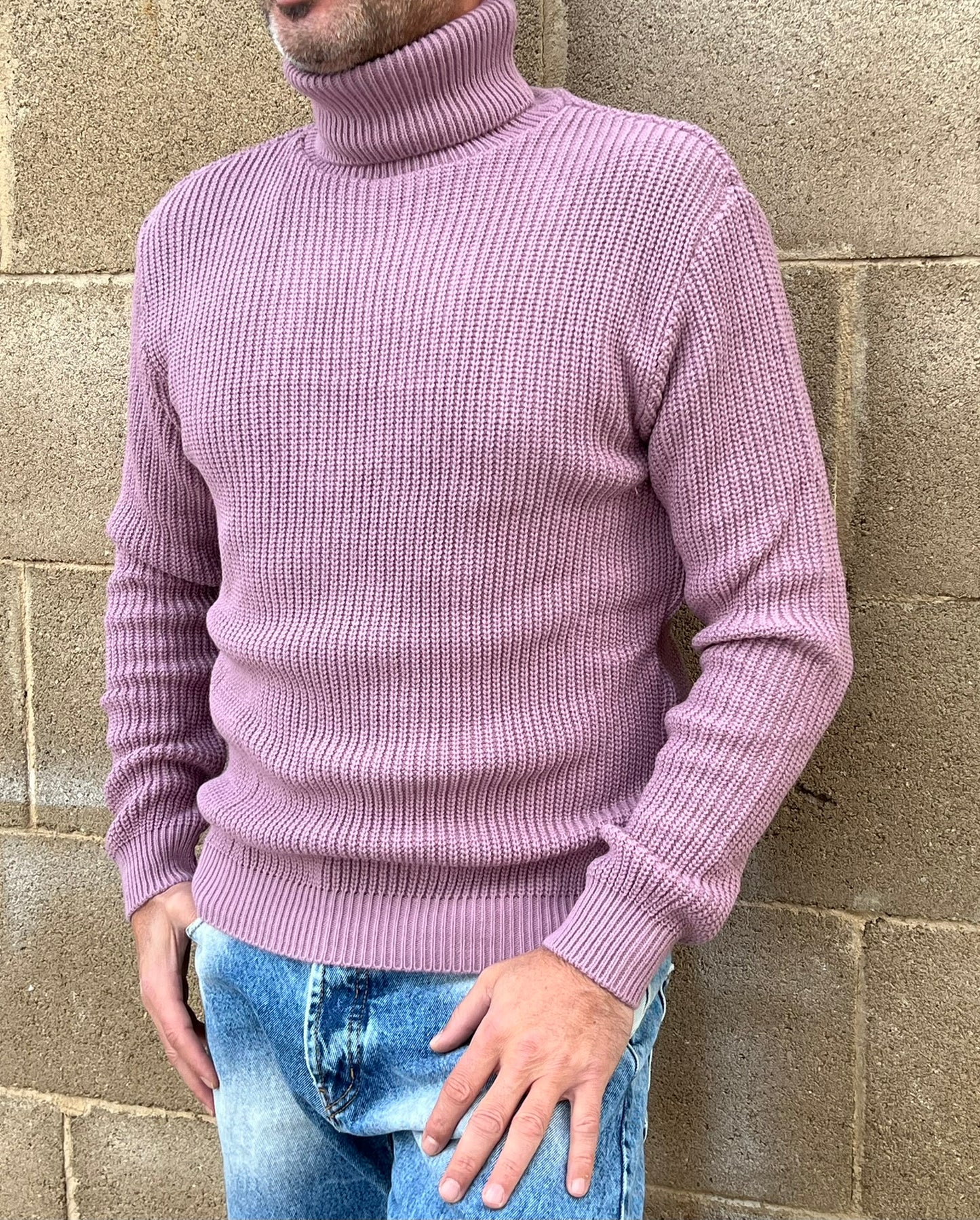 DOLCEVITA MAGLIONE UOMO MISTO LANA COLLO ALTO MAGLIONCINO 100% MADE IN ITALY