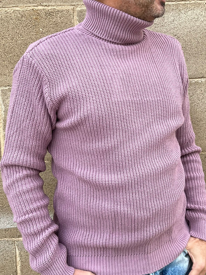 DOLCEVITA MAGLIONE UOMO MISTO LANA COLLO ALTO MAGLIONCINO 100% MADE IN ITALY