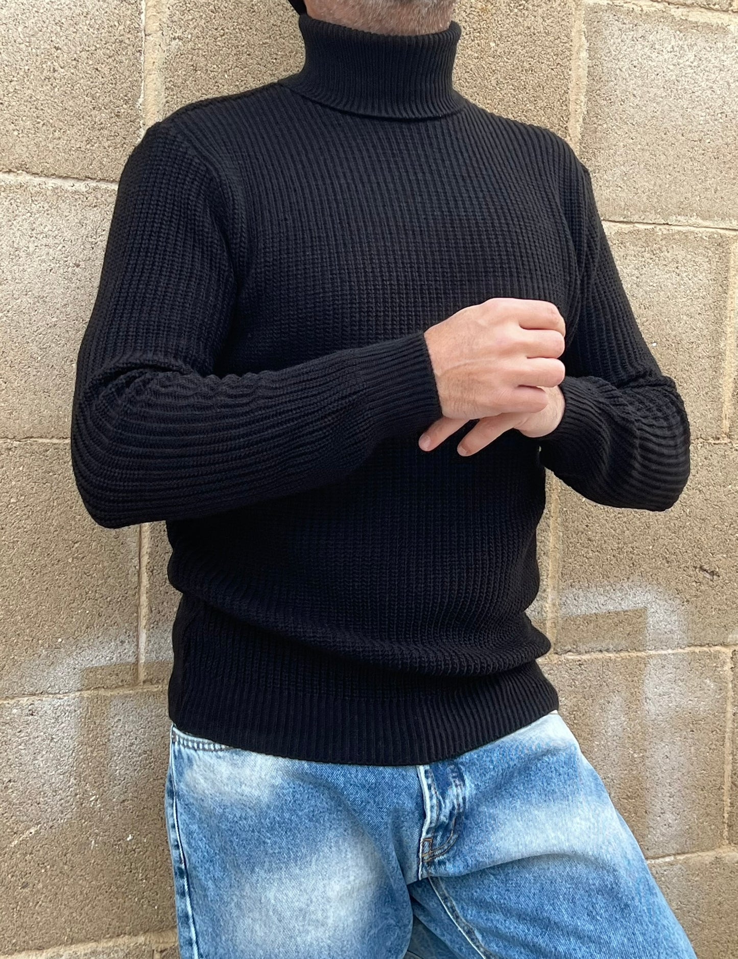 DOLCEVITA MAGLIONE UOMO MISTO LANA COLLO ALTO MAGLIONCINO 100% MADE IN ITALY