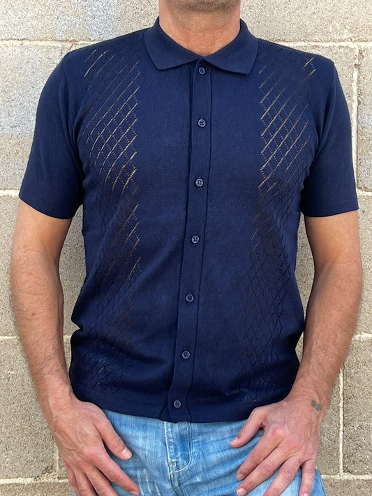 POLO CAMICIA UOMO COTONE CON BOTTONI MANICA CORTA MAGLIERIA 100% MADE IN ITALY
