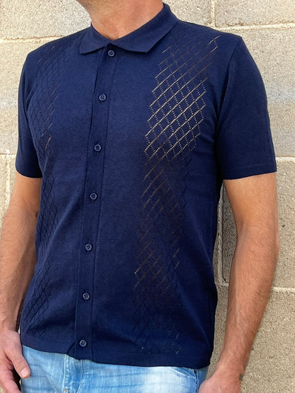 POLO CAMICIA UOMO COTONE CON BOTTONI MANICA CORTA MAGLIERIA 100% MADE IN ITALY