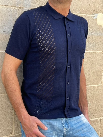 POLO CAMICIA UOMO COTONE CON BOTTONI MANICA CORTA MAGLIERIA 100% MADE IN ITALY