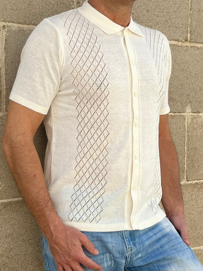 POLO CAMICIA UOMO COTONE CON BOTTONI MANICA CORTA MAGLIERIA 100% MADE IN ITALY