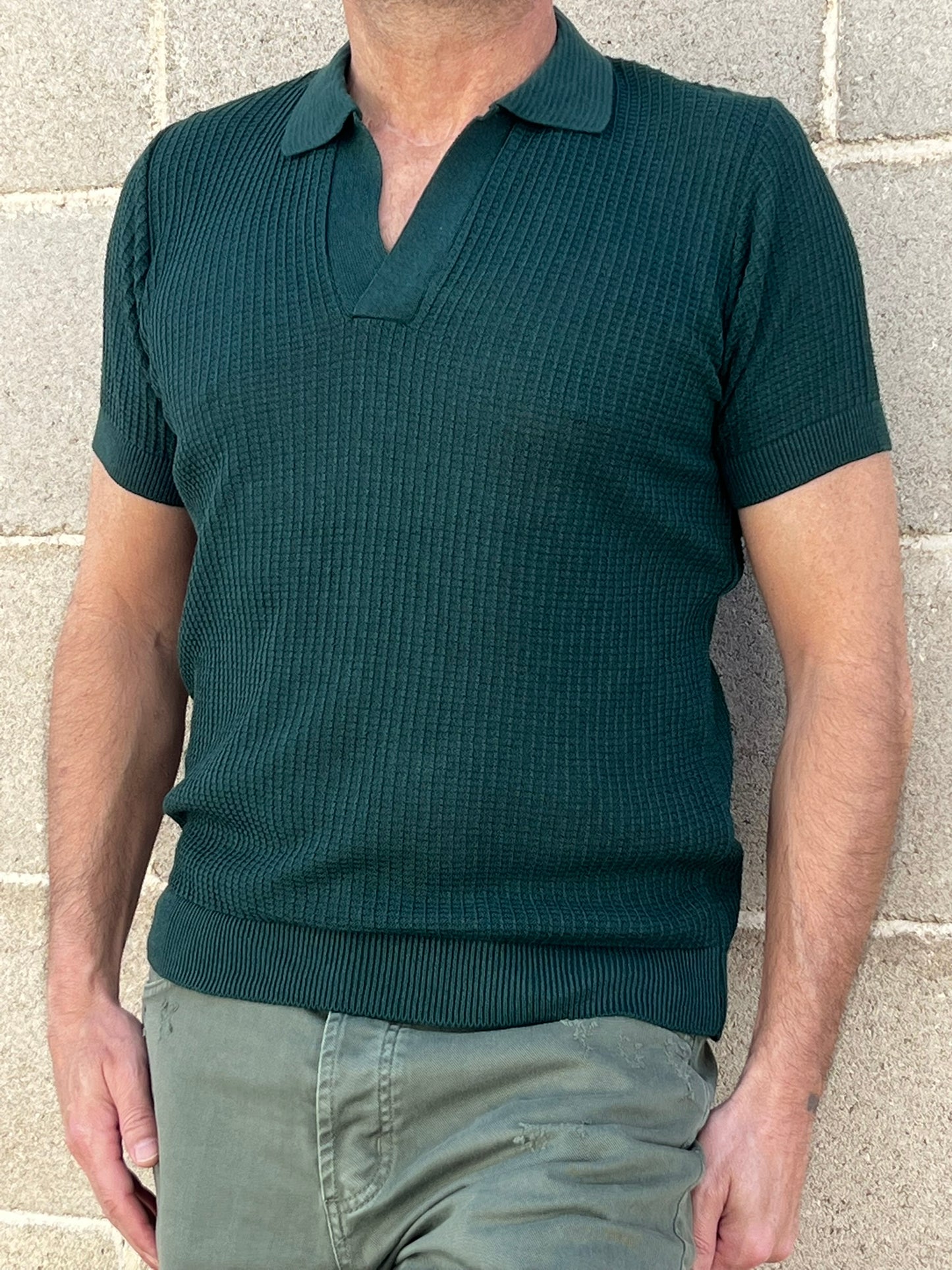 POLO UOMO COTONE T-SHIRT MEZZA MANICA MAGLIERIA PRODOTTA IN ITALIA