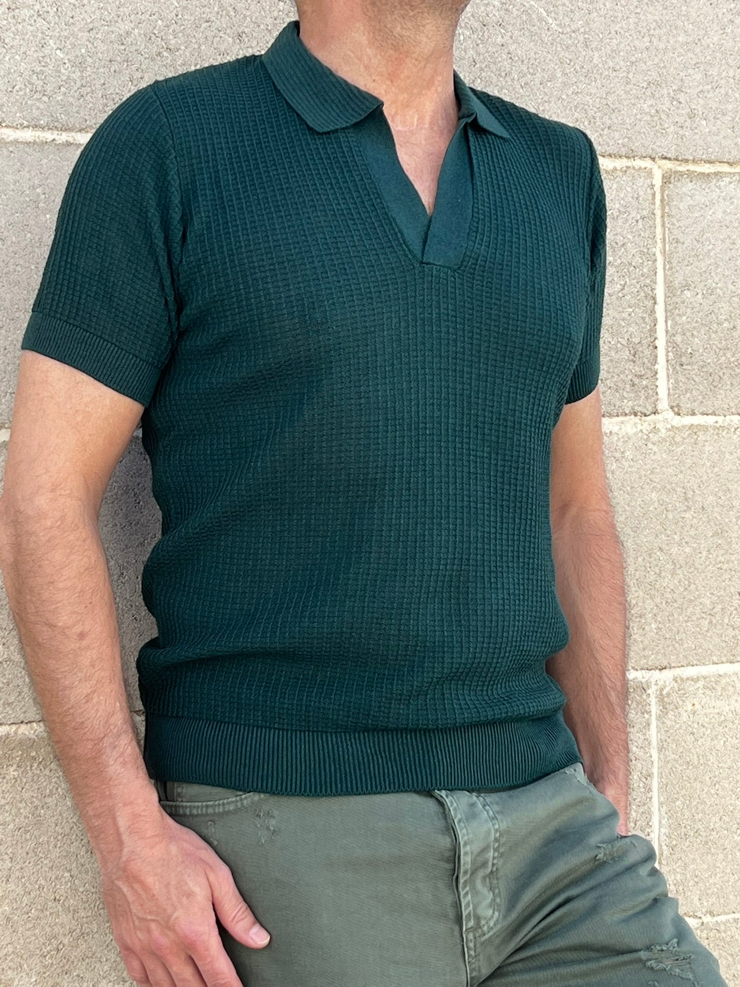 POLO UOMO COTONE T-SHIRT MEZZA MANICA MAGLIERIA PRODOTTA IN ITALIA