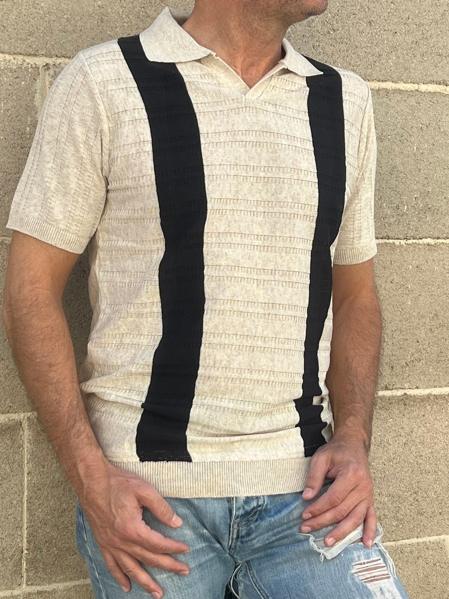 POLO RIGATA UOMO COTONE MANICA CORTA MAGLIERIA 100% PRODOTTA IN ITALIA