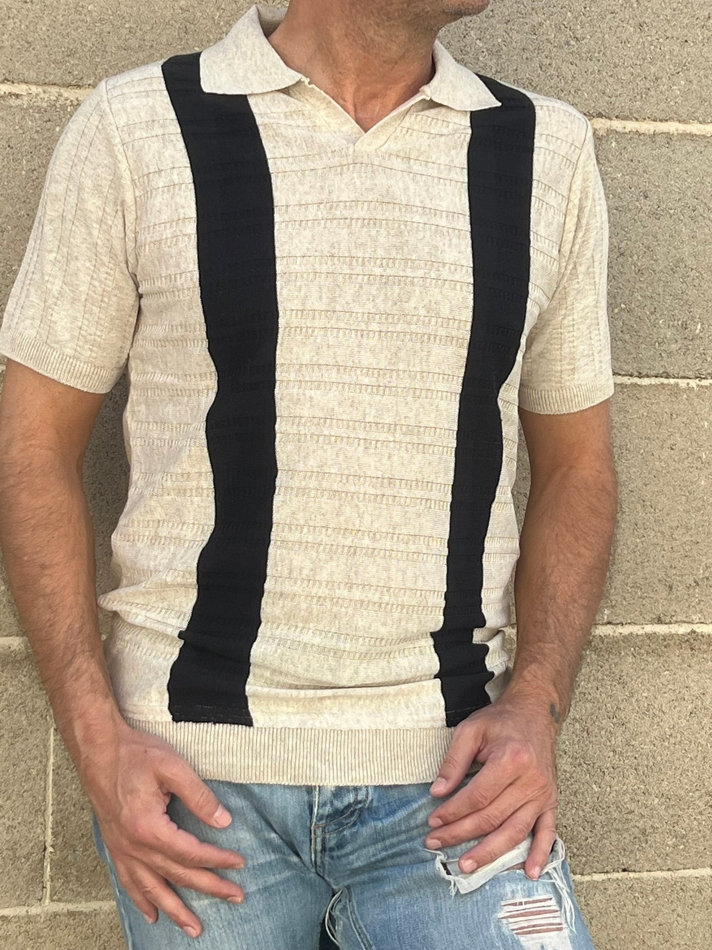 POLO RIGATA UOMO COTONE MANICA CORTA MAGLIERIA 100% PRODOTTA IN ITALIA