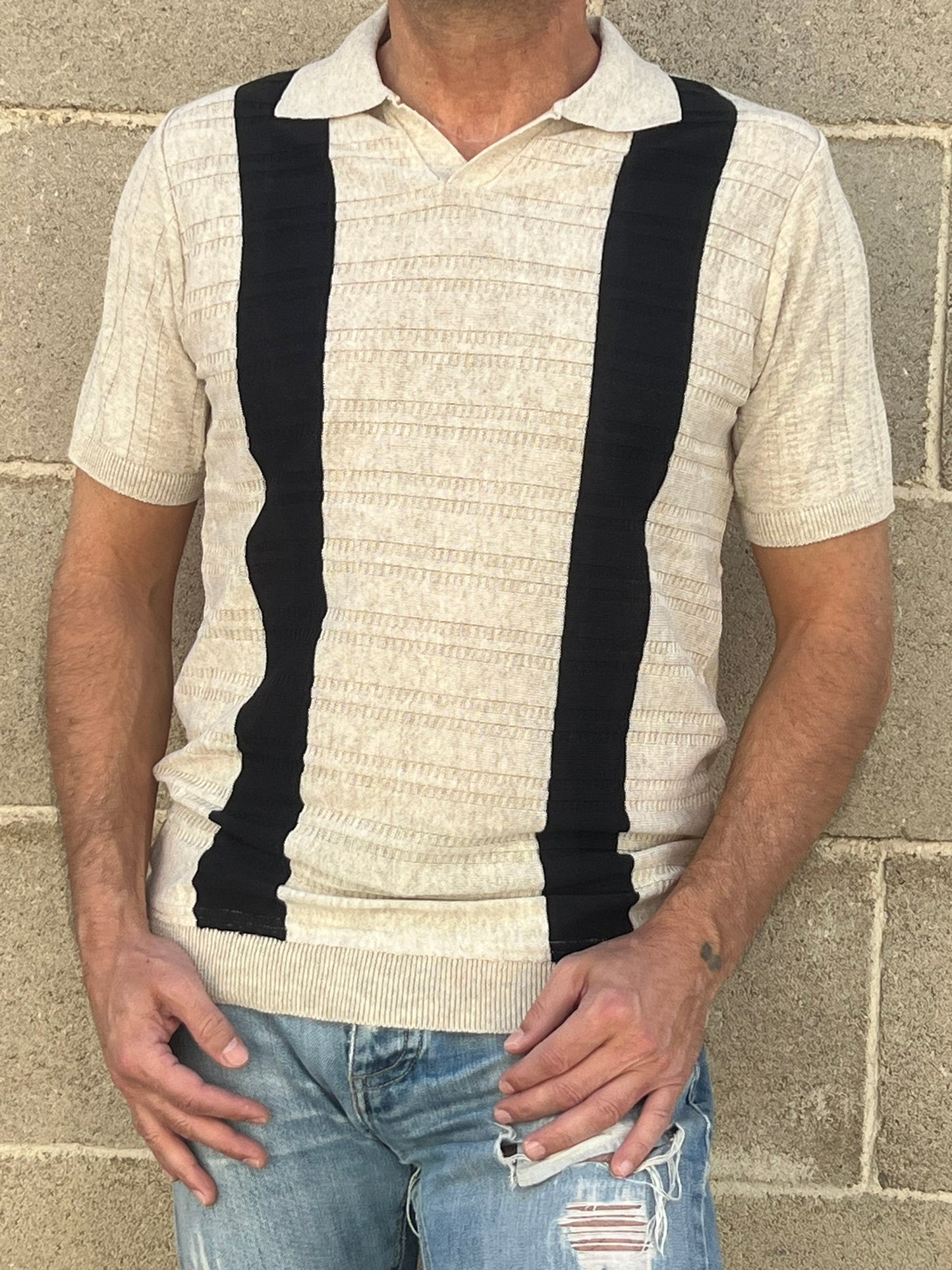 POLO RIGATA UOMO COTONE MANICA CORTA MAGLIERIA 100% PRODOTTA IN ITALIA