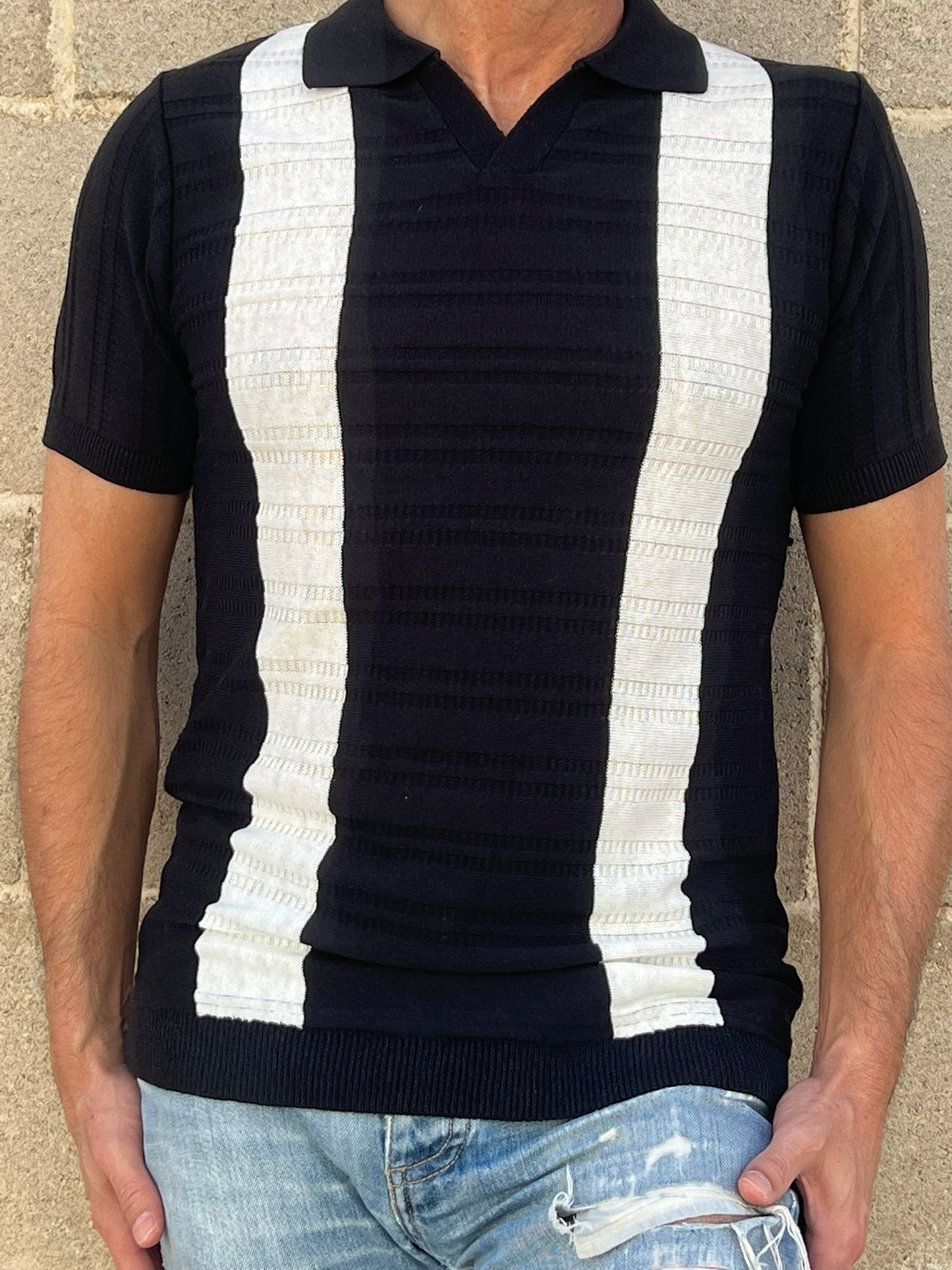POLO RIGATA UOMO COTONE MANICA CORTA MAGLIERIA 100% PRODOTTA IN ITALIA
