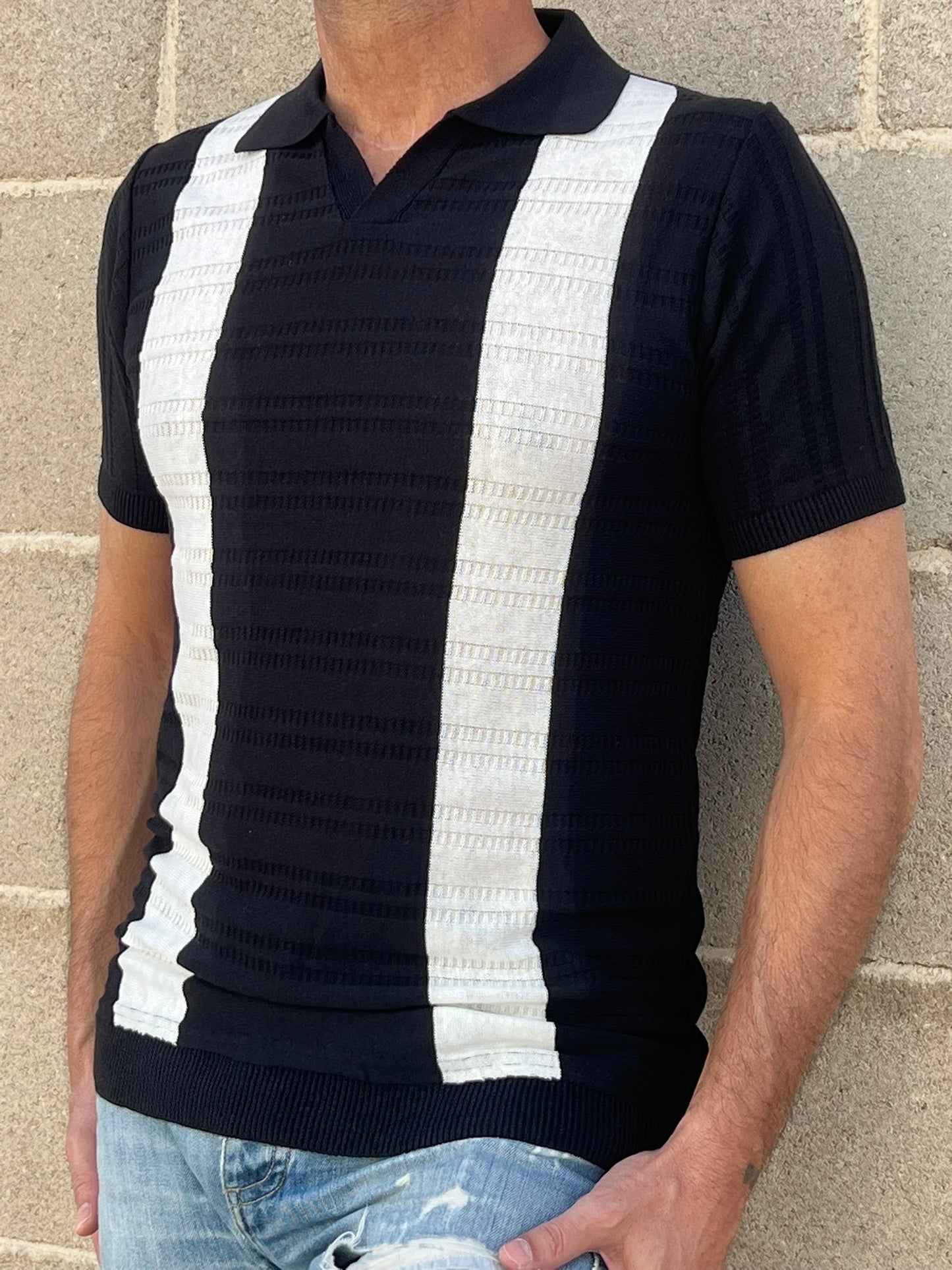 POLO RIGATA UOMO COTONE MANICA CORTA MAGLIERIA 100% PRODOTTA IN ITALIA