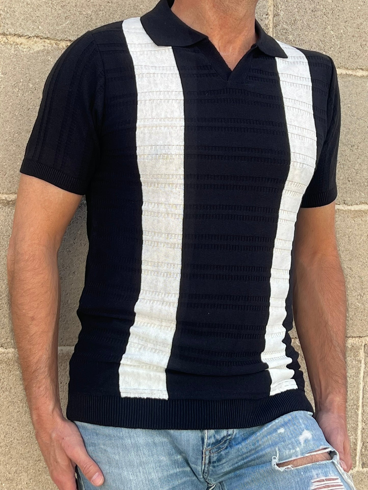 POLO RIGATA UOMO COTONE MANICA CORTA MAGLIERIA 100% PRODOTTA IN ITALIA