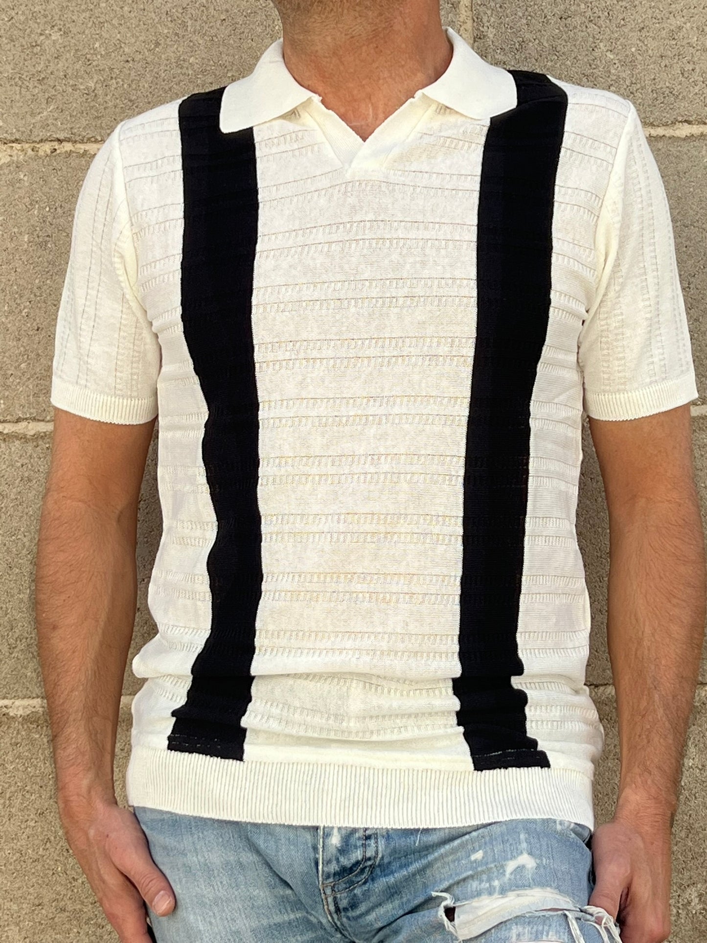 POLO RIGATA UOMO COTONE MANICA CORTA MAGLIERIA 100% PRODOTTA IN ITALIA