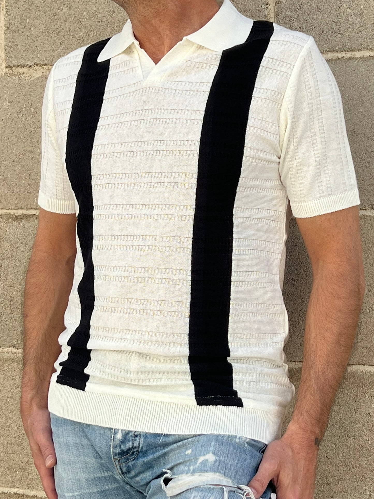 POLO RIGATA UOMO COTONE MANICA CORTA MAGLIERIA 100% PRODOTTA IN ITALIA