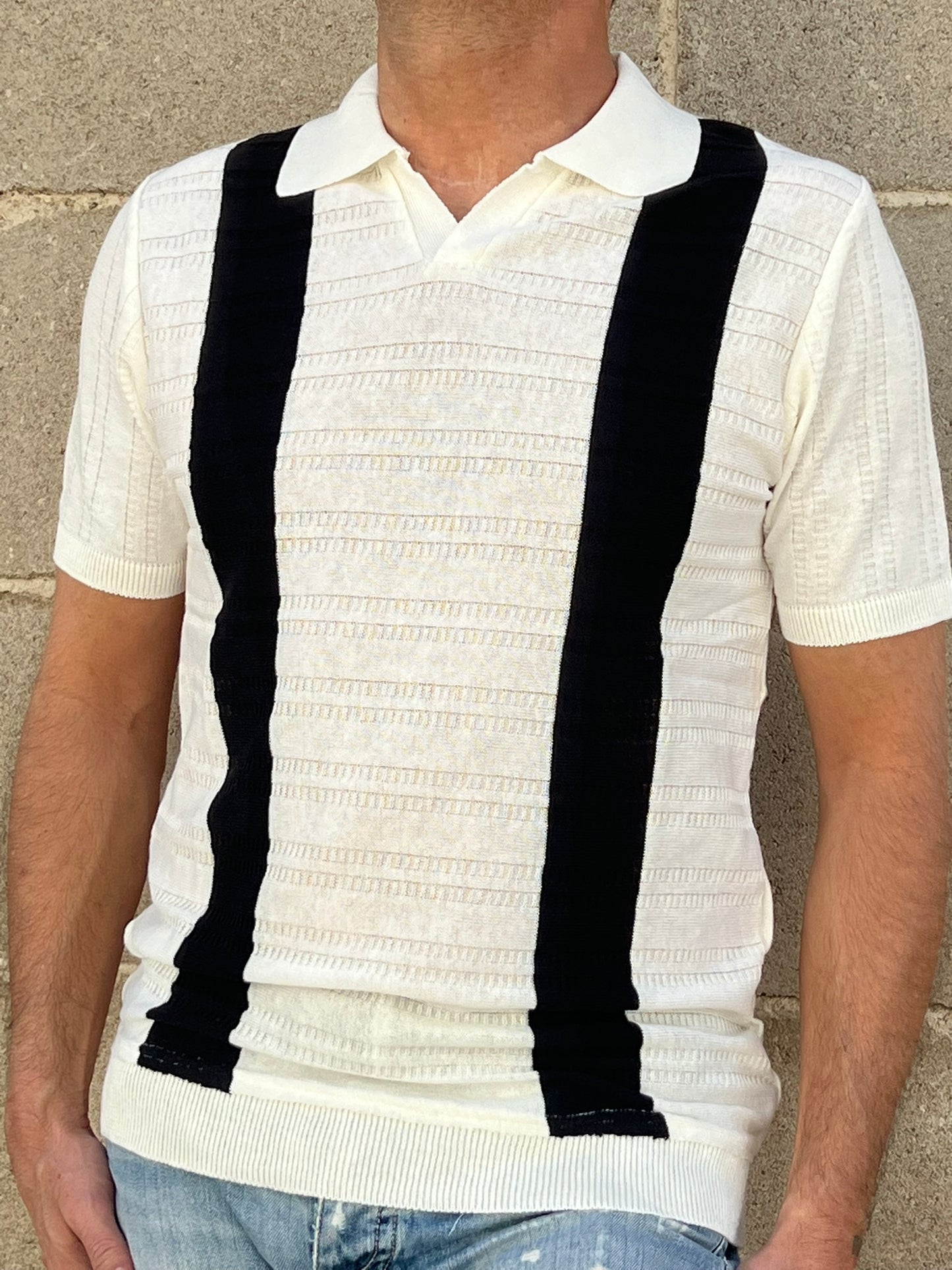 POLO RIGATA UOMO COTONE MANICA CORTA MAGLIERIA 100% PRODOTTA IN ITALIA