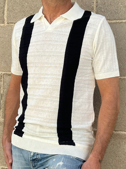 POLO RIGATA UOMO COTONE MANICA CORTA MAGLIERIA 100% PRODOTTA IN ITALIA