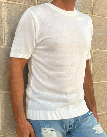 Girocollo Uomo Cotone Rasato Maglia Maglieria Casual Leggero 100% Made in Italy