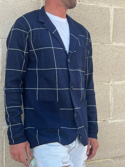 CARDIGAN UOMO 100% COTONE MADE IN ITALY GIACCA JACQUARD SCIALLATA REGULAR