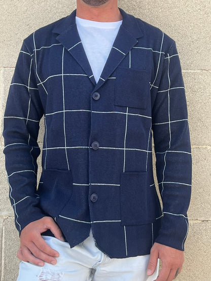 CARDIGAN UOMO 100% COTONE MADE IN ITALY GIACCA JACQUARD SCIALLATA REGULAR