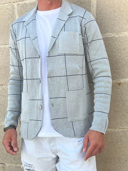 CARDIGAN UOMO 100% COTONE MADE IN ITALY GIACCA JACQUARD SCIALLATA REGULAR
