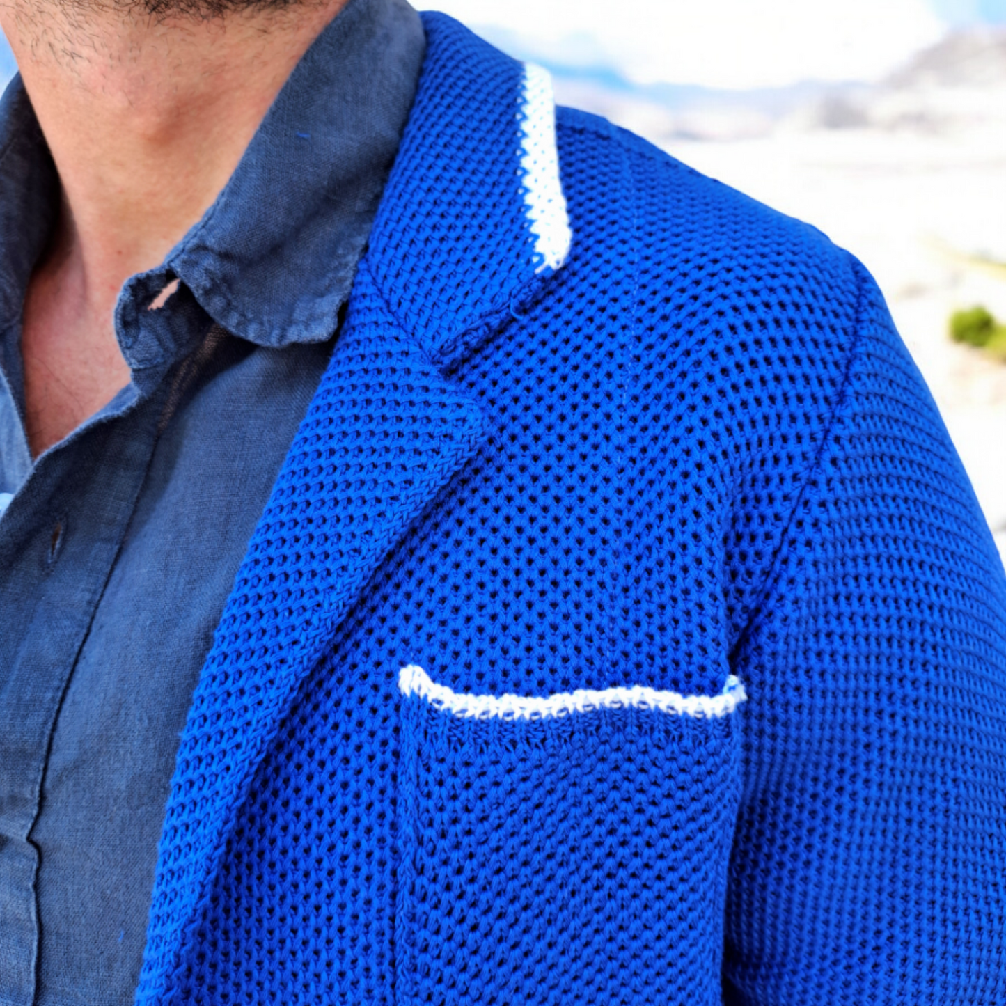 CARDIGAN UOMO 100% COTONE LAVORAZIONE NIDO D'APE DOPPIO PETTO SARTORIALE 100% MADE IN ITALY - Pasqualejimmy