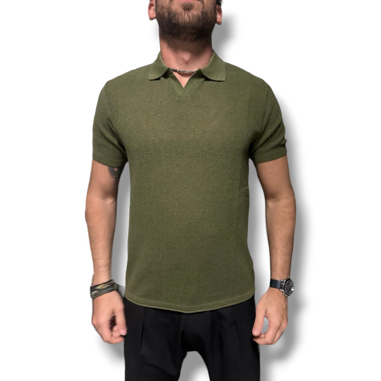 POLO UOMO COTONE T-SHIRT MANICA CORTA LAVORAZIONE LINKS  100% MADE IN ITALY - Pasqualejimmy