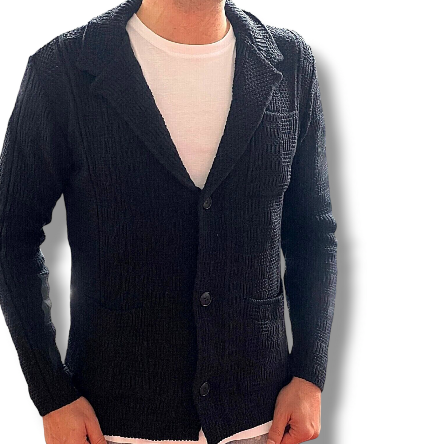 CARDIGAN UOMO COTONE DOPPIO PETTO SARTORIALE  100% MADE IN ITALY - Pasqualejimmy