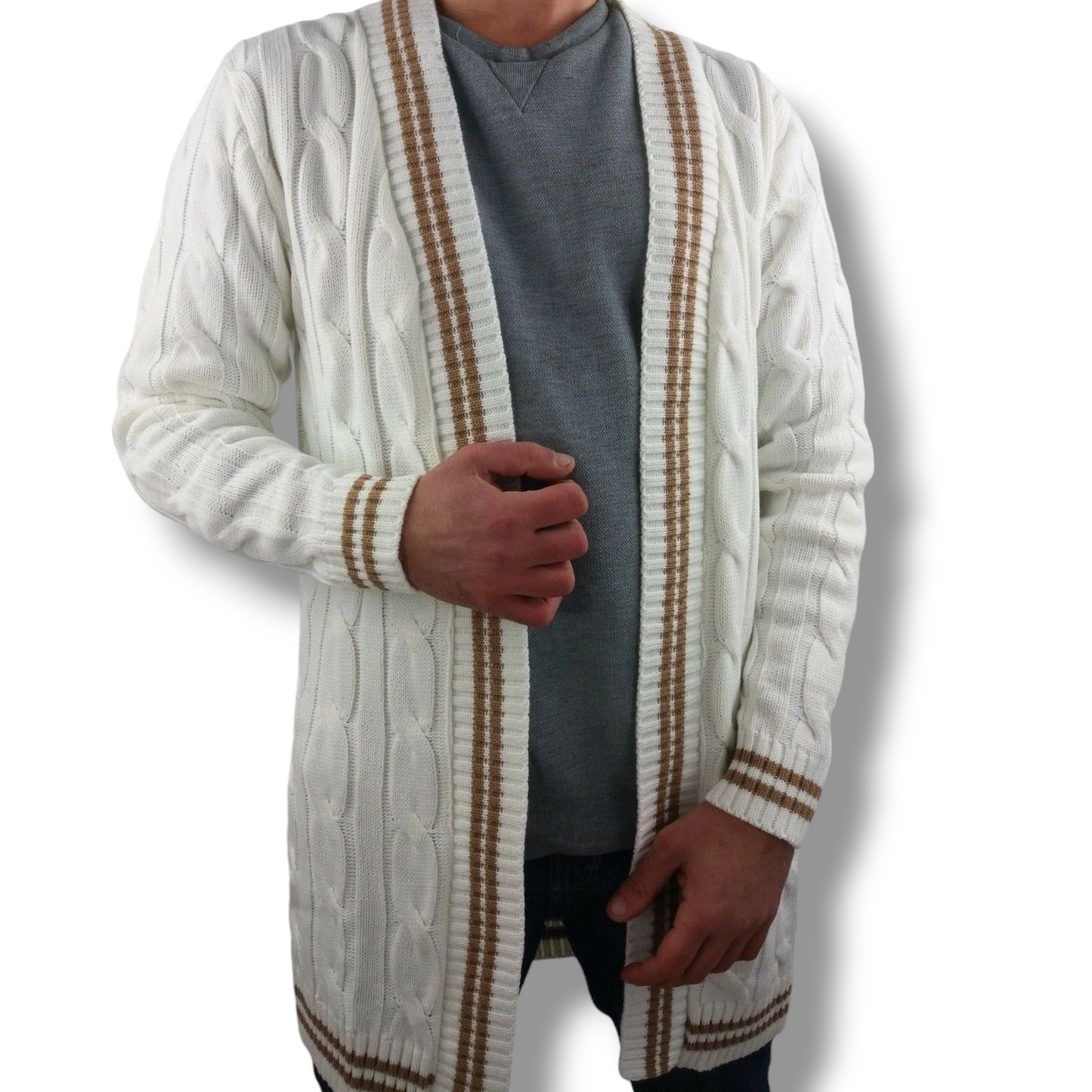 CARDIGAN UOMO  LANA TRECCIONE  100% MADE IN ITALY - Pasqualejimmy